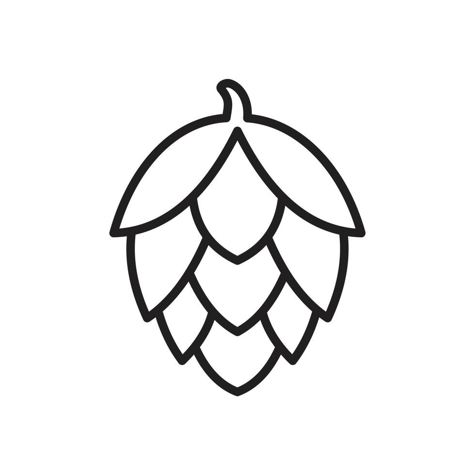 icono de fruta de lúpulo del paquete de iconos de cerveza y cervecería vector