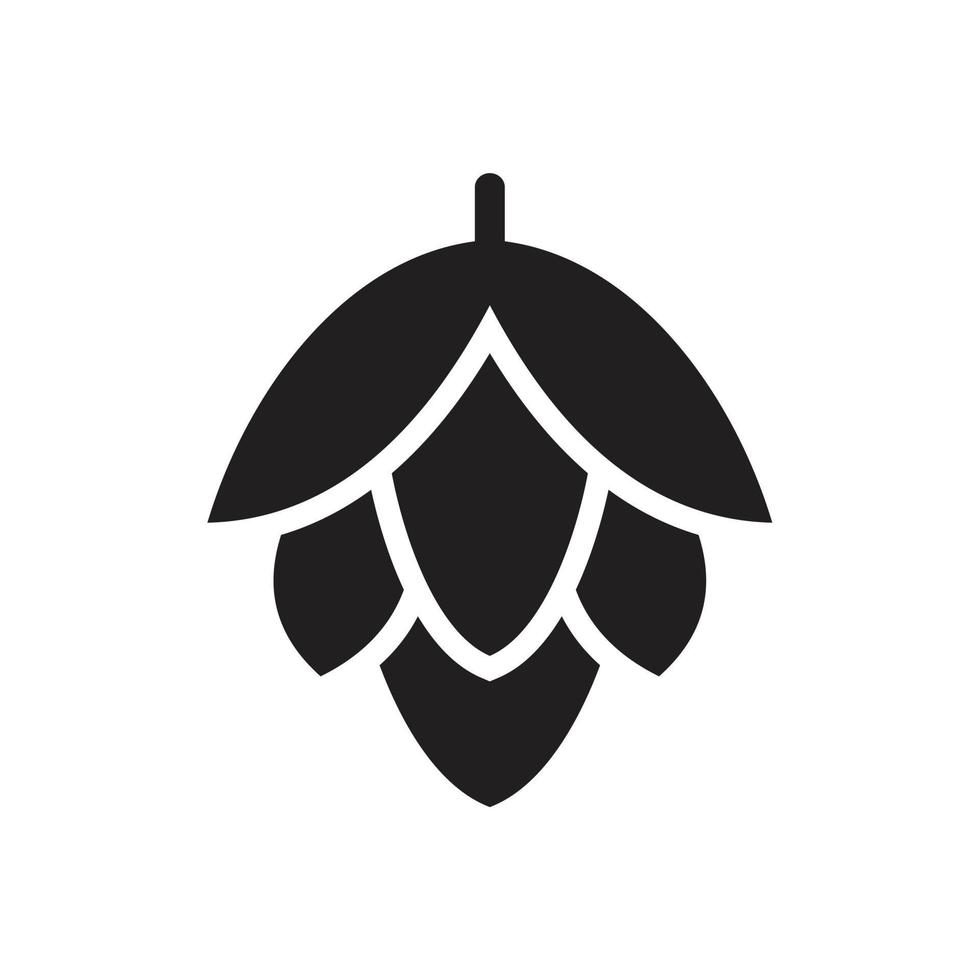 icono de fruta de lúpulo del paquete de iconos de cerveza y cervecería vector