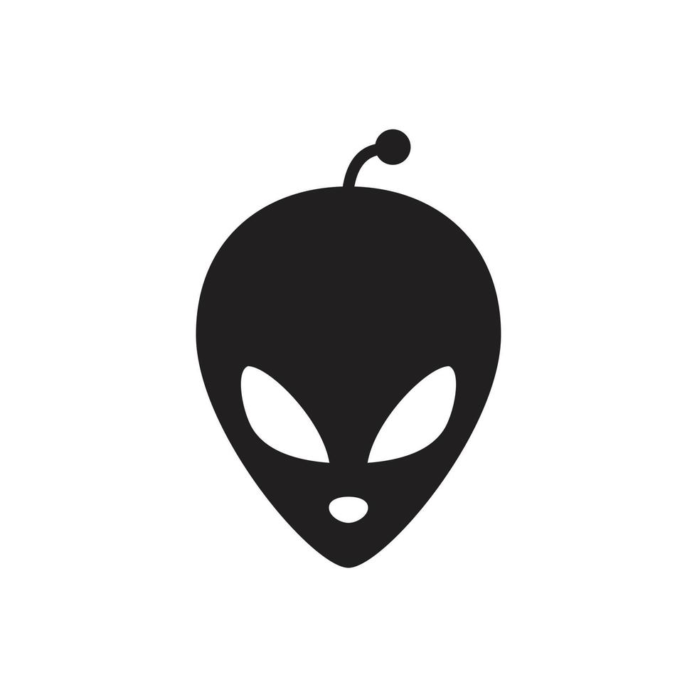 ilustración de vector plano de símbolo de icono alienígena para diseño gráfico y web.