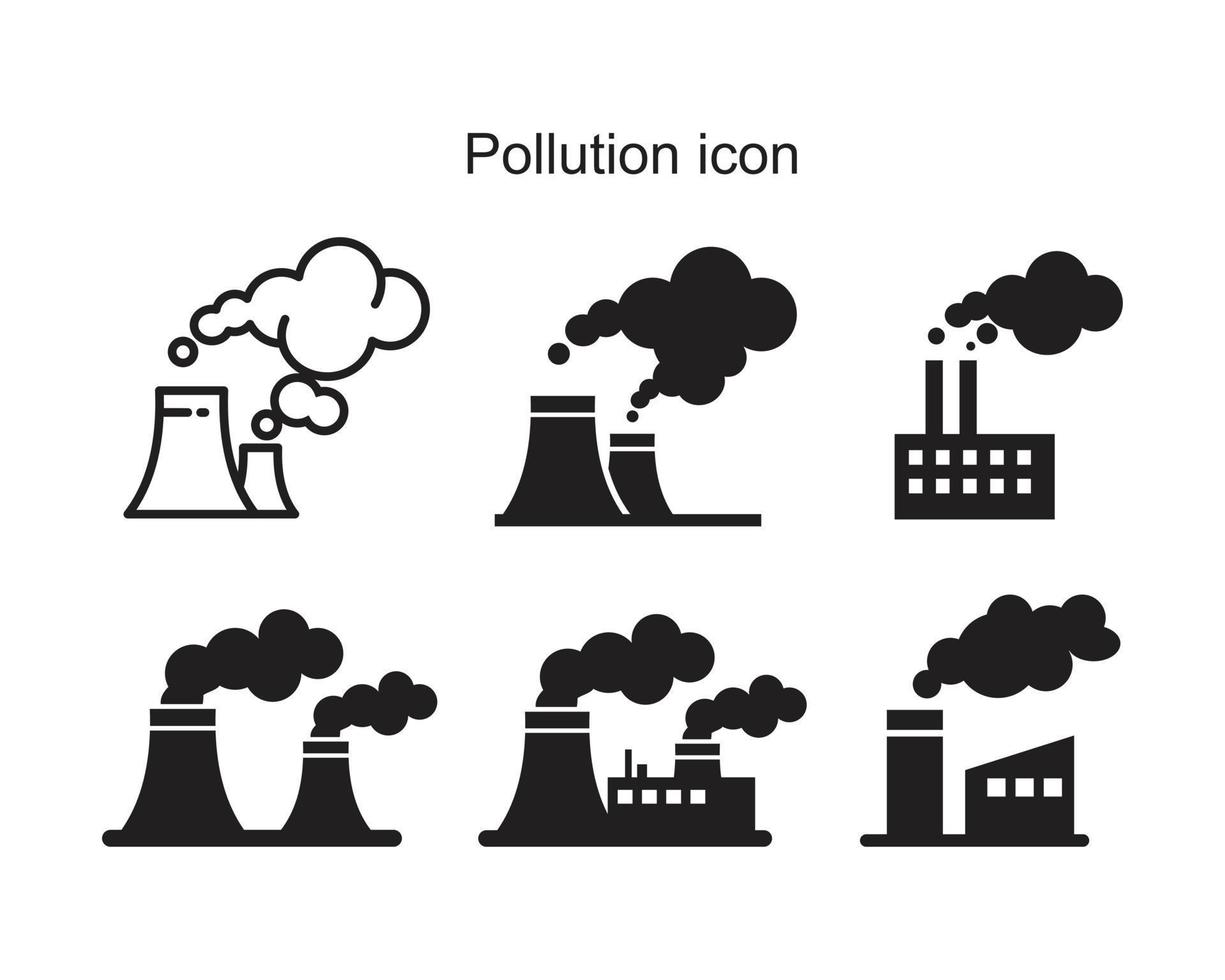 ilustración de vector plano de símbolo de icono de contaminación para diseño gráfico y web.