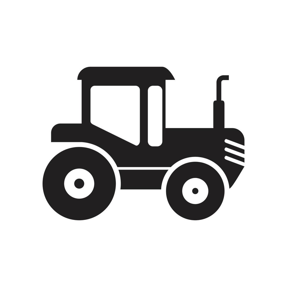 Ilustración de vector plano de símbolo de icono de tractor para diseño gráfico y web.