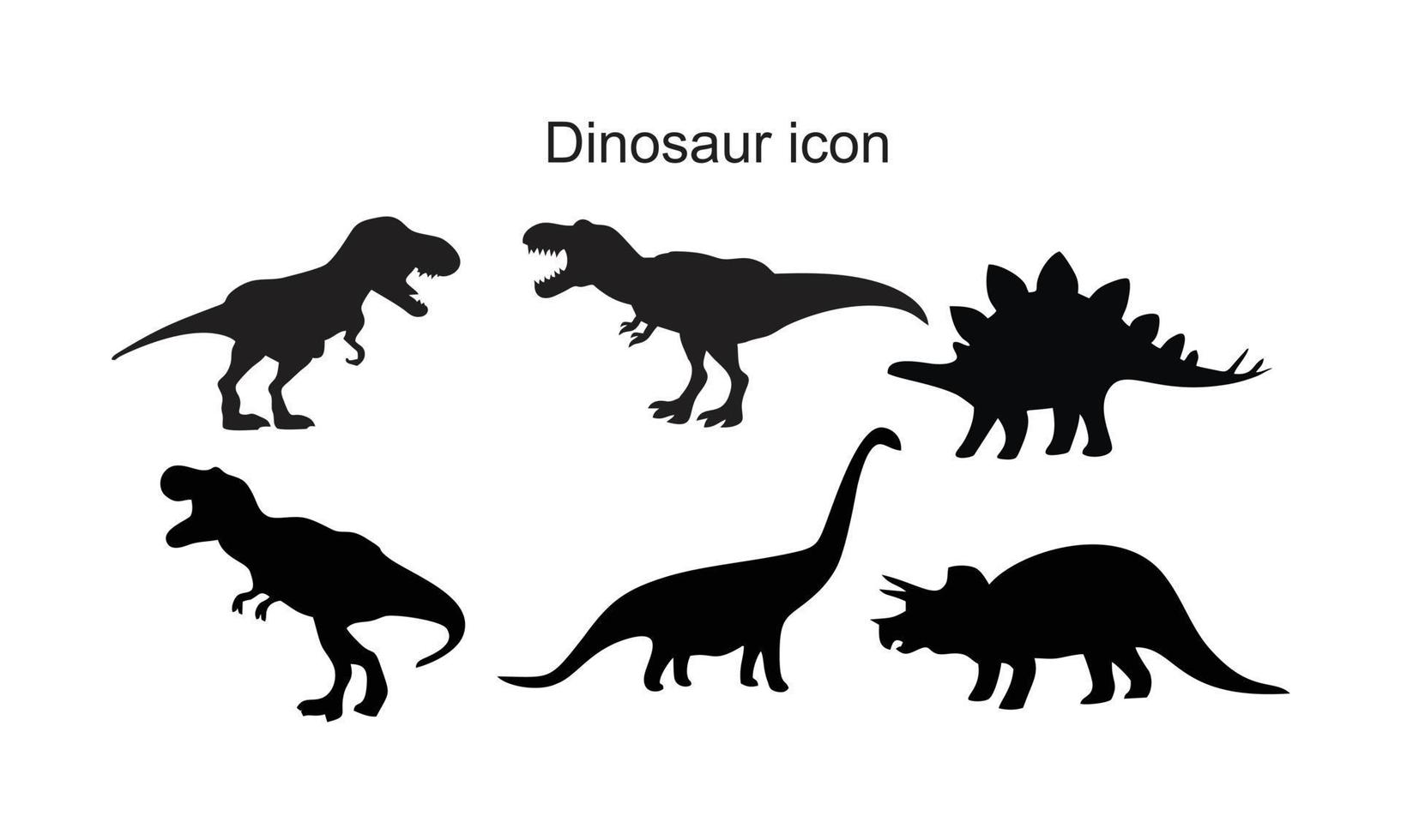 Ilustración de vector plano de símbolo de icono de dinosaurio para diseño gráfico y web.