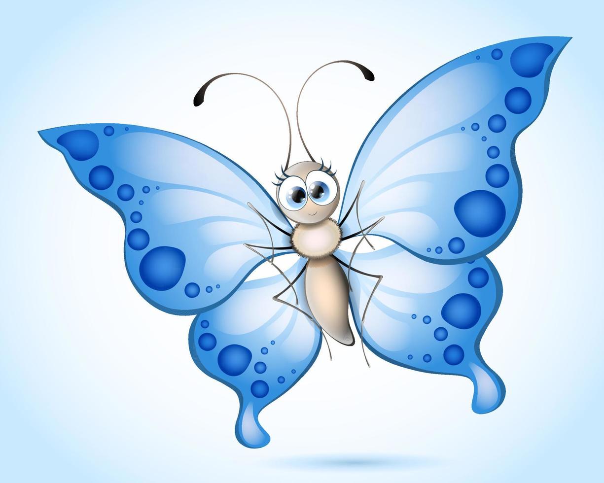 mariposa con alas azules vector