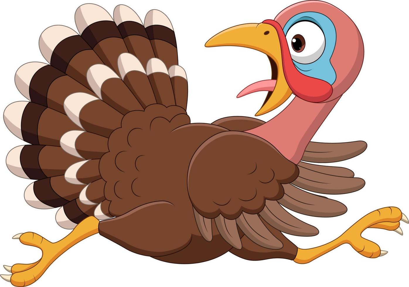 Cartoon funny turkey bird running vector