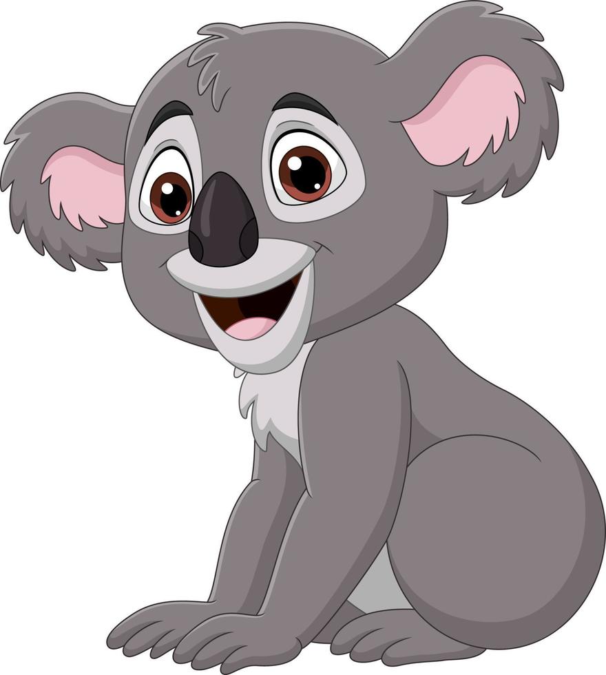 Cartoon cute baby koala sitting vector