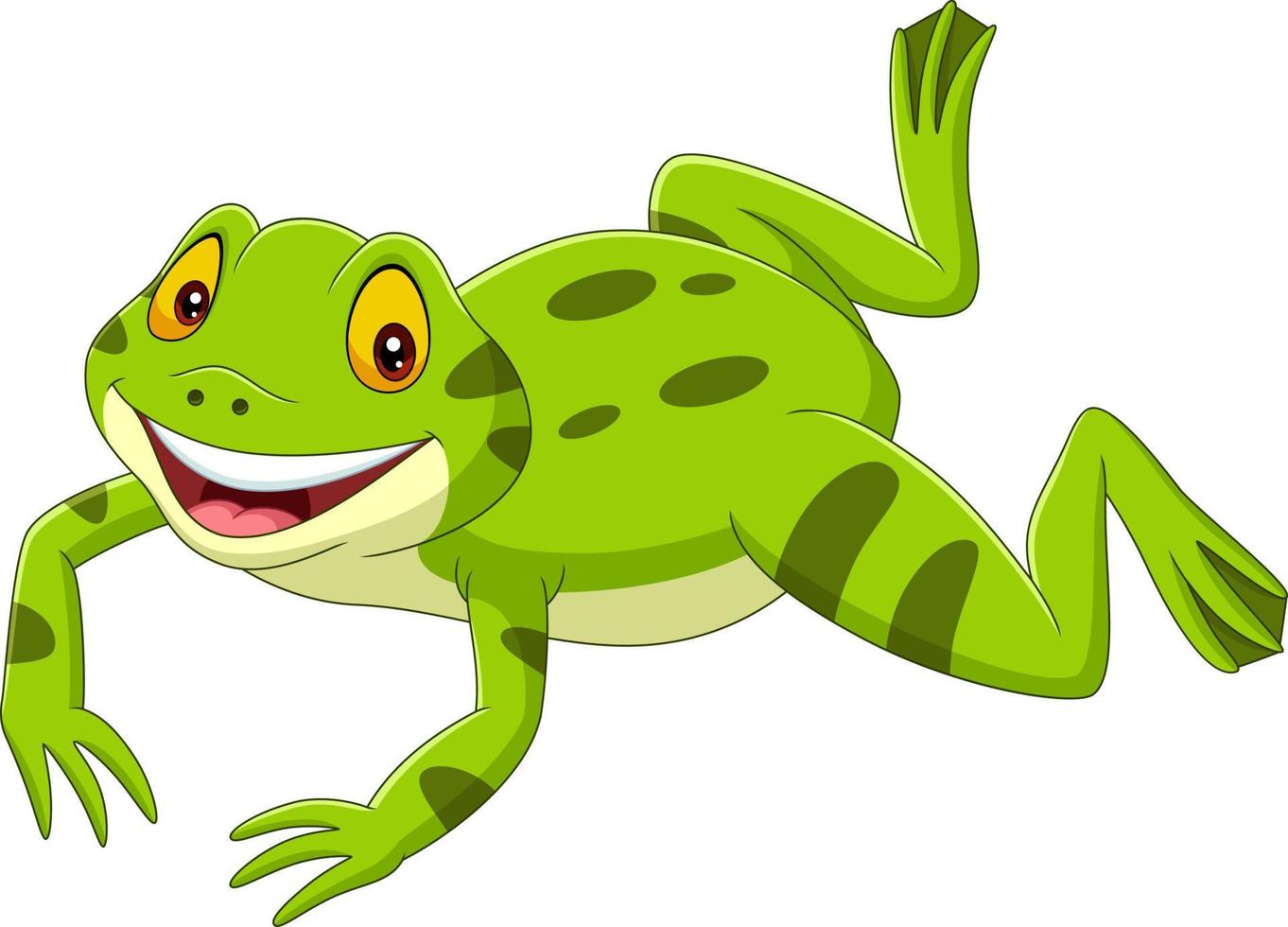 dibujos animados feliz rana verde saltando 6605393 Vector en Vecteezy