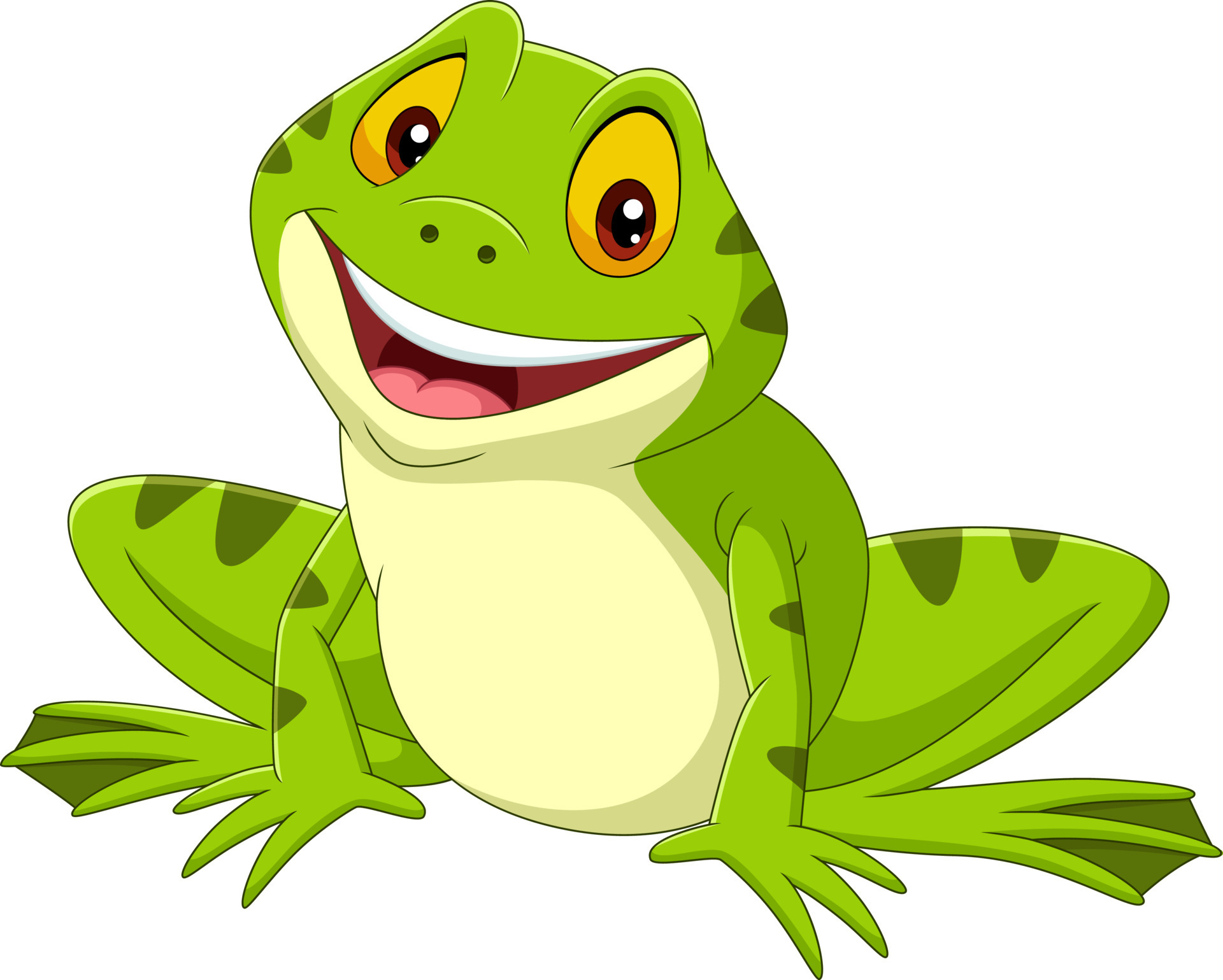 Cartoon happy frog on white background 6605496 Vector Art at Vecteezy