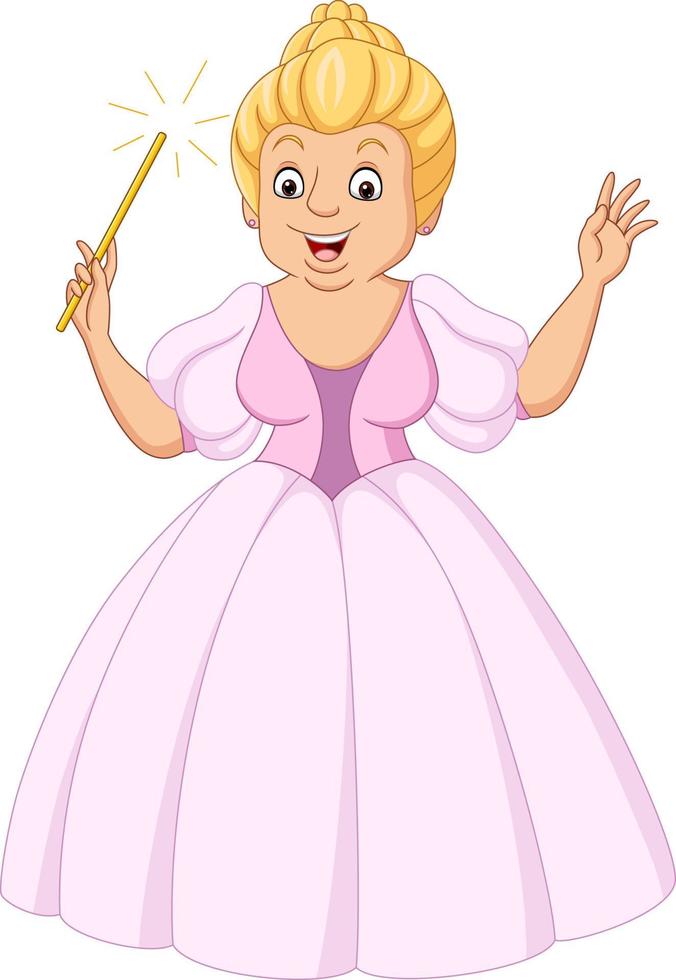 Cartoon princess in pink dress holding a magic wand 6605512 Vector Art at Vecteezy Cartoon princess in pink dress holding a magic wand 6605512 Vector Art at Vecteezy