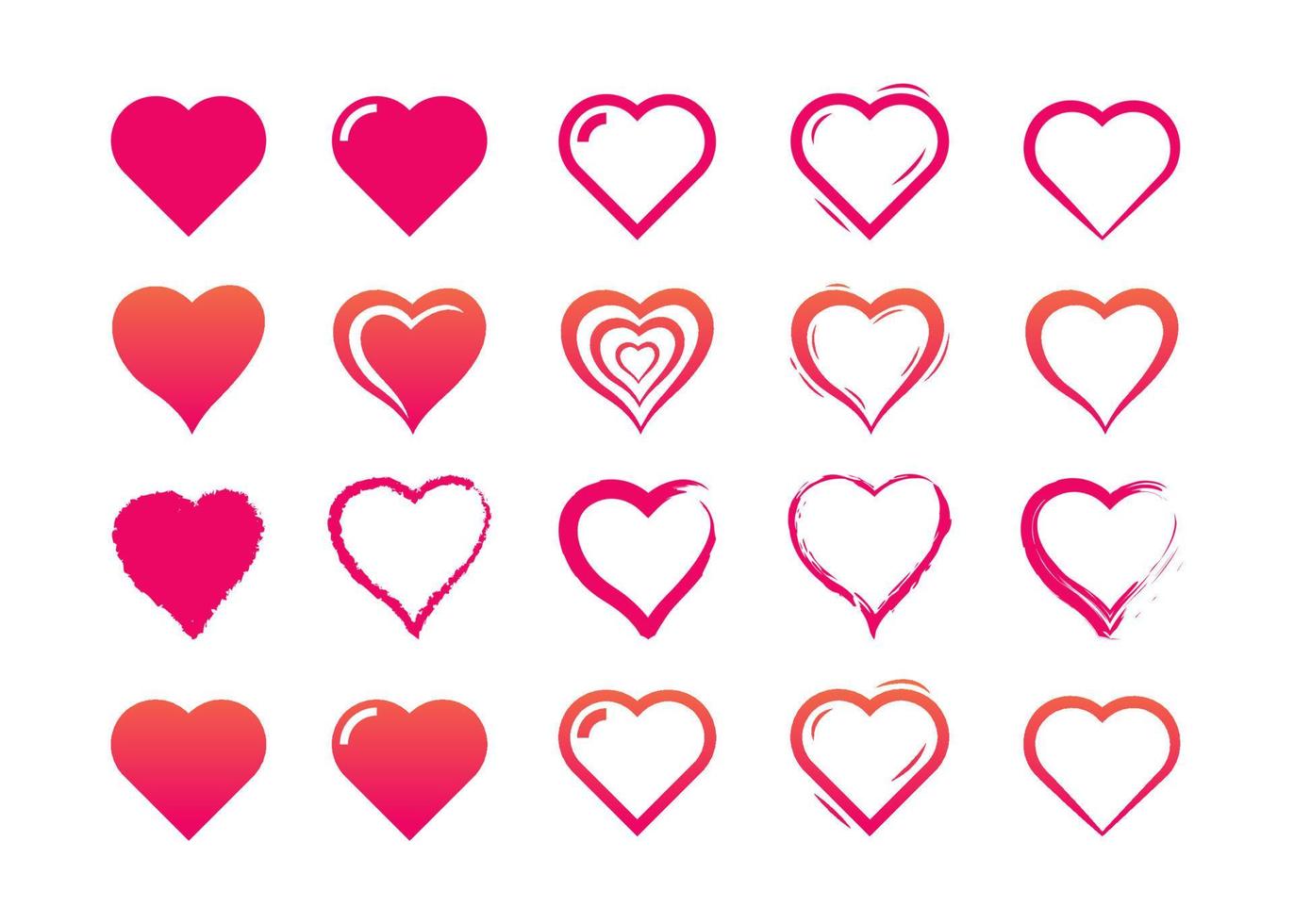 Heart icon symbol vector illustration collection
