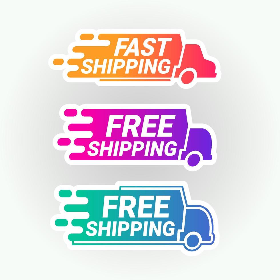 insignia del logotipo del camión de entrega de envío gratis vector