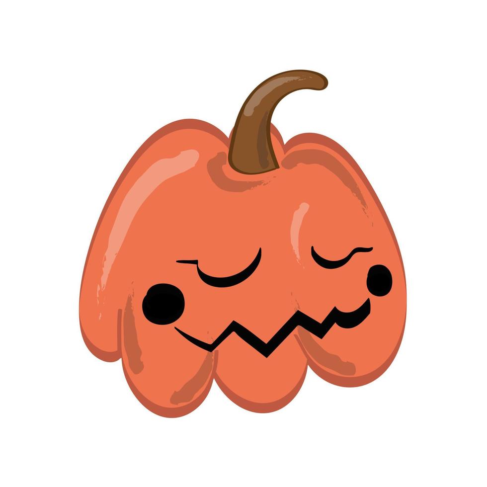 Halloween pumpkin in cartoon style isolated on white background. vector