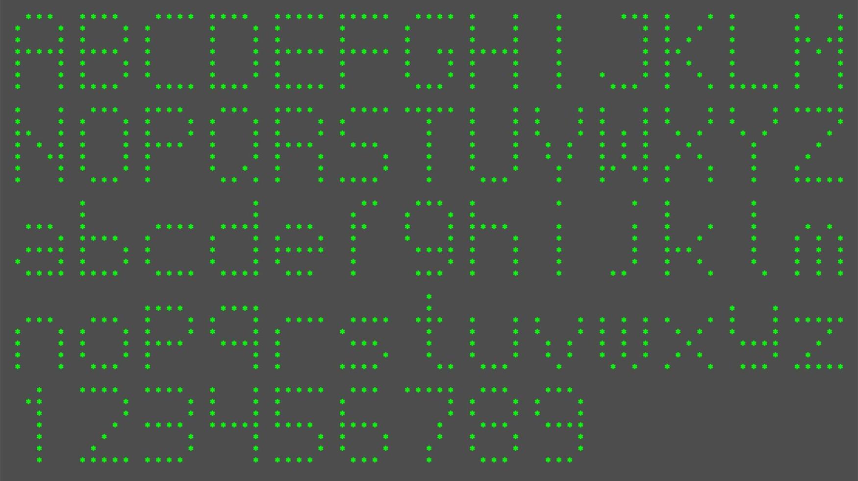 led dot matrix display alphabet vector