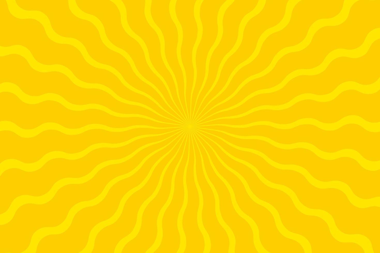 Vibrant Yellow Sunburst radial background. vector