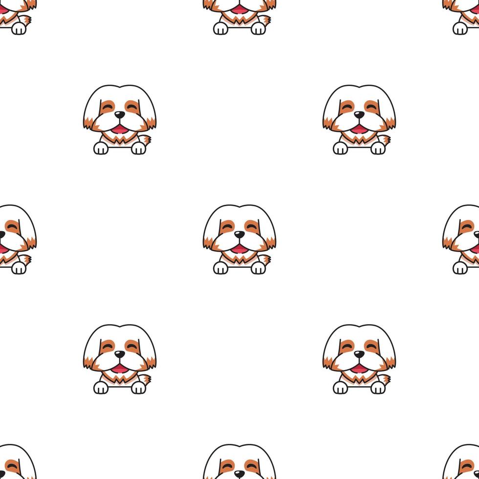 personaje de dibujos animados de vector shih tzu perro sin fisuras de fondo
