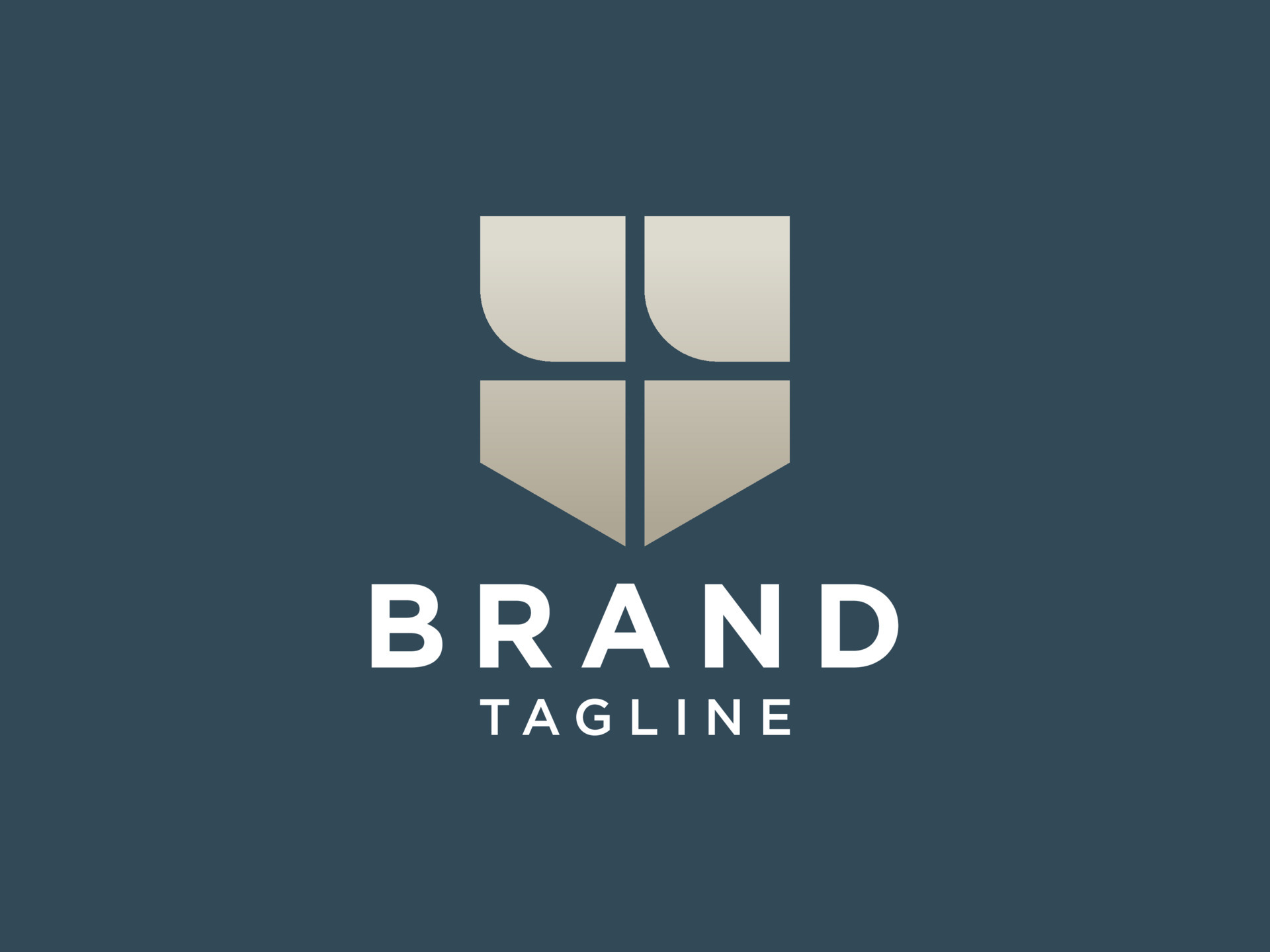 Abstract Initial Letter U Logo. Geometric Linear Style isolated on Dark