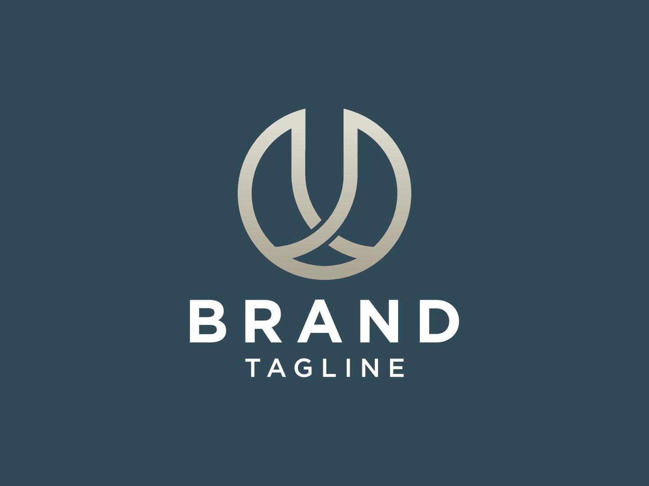 Abstract Initial Letter U Logo. Geometric Linear Style isolated on Dark  Background. Usable for Business and Building Logos. Flat Vector Logo Design Template Element.