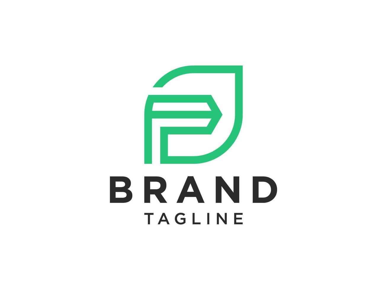 Abstract Initial Letter P Logo. Green Rounded Line Infinity Style isolated on White Background. Usable for Business and Technology Logos. Flat Vector Logo Design Template Element