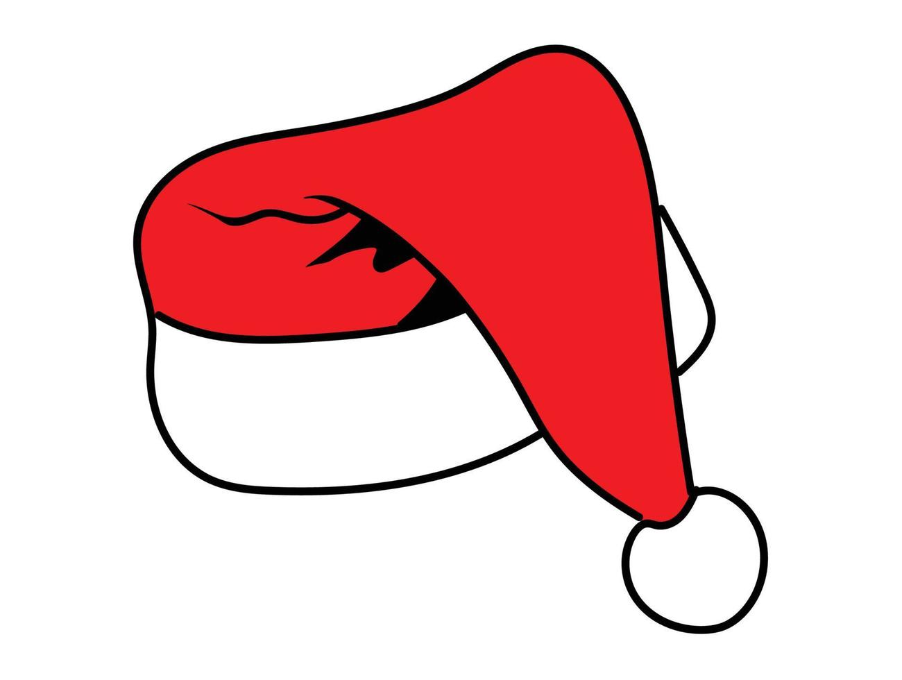 gorro de navidad sobre fondo aislado vector