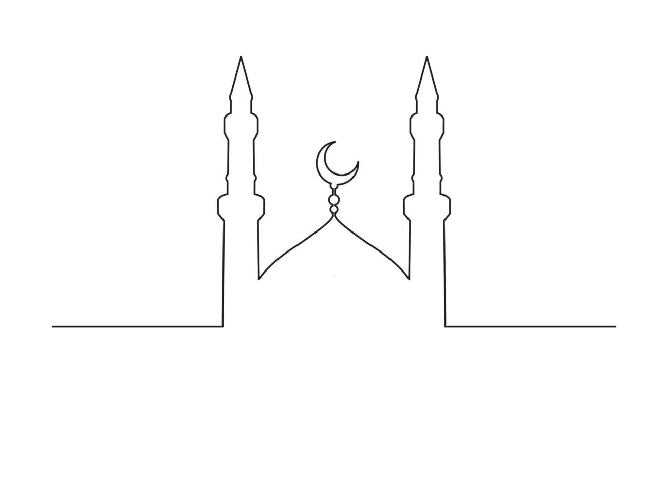 diseño vectorial de mezquita con tema islámico vector