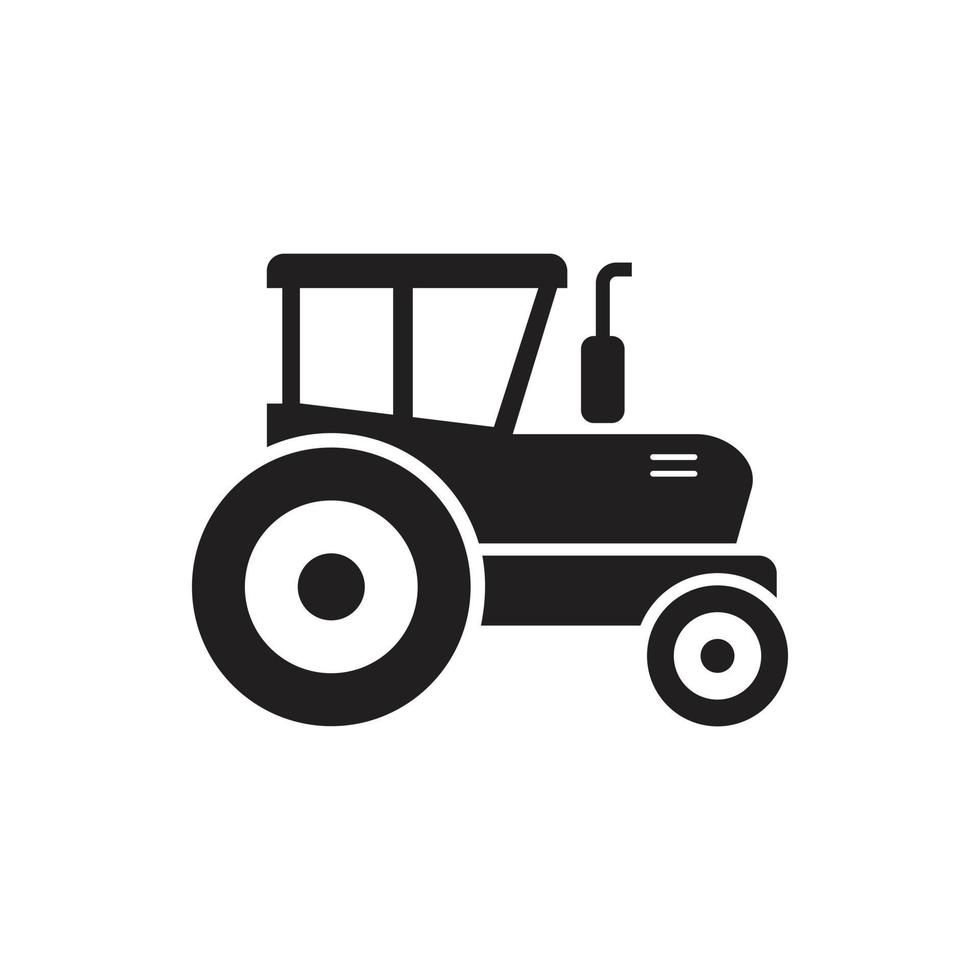 Ilustración de vector plano de símbolo de icono de tractor para diseño gráfico y web.