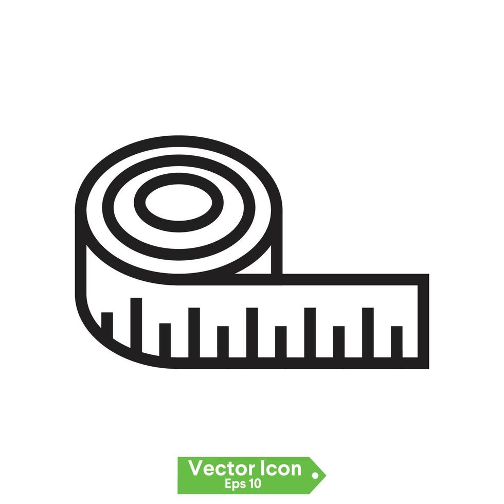 Measuring tape glyph icon, fitness and ruler, measurement tape sign vector  graphics, editable stroke solid icon, eps 10., Stock vector