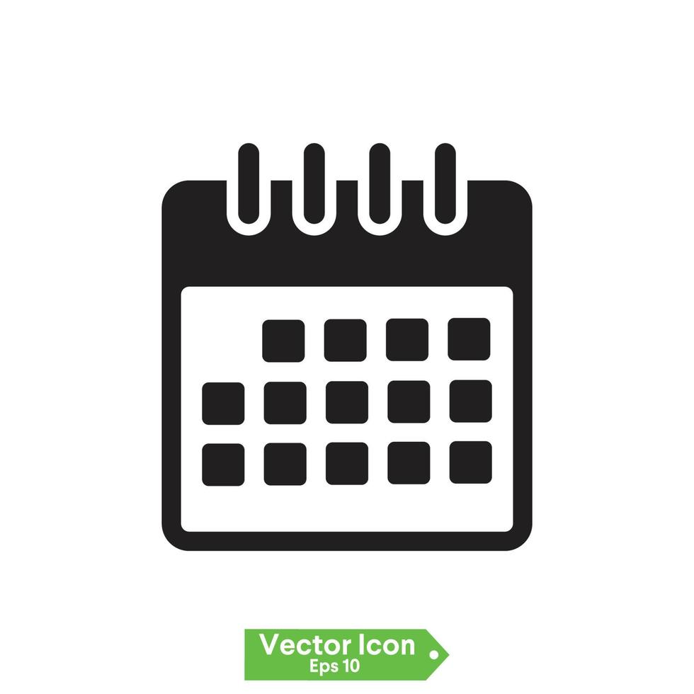 icono de calendario móvil web plana aislada vector