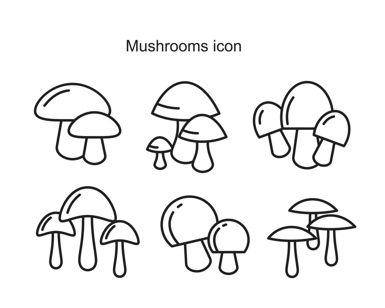 Mushrooms icon symbol Flat vector illustration for graphic and web design.