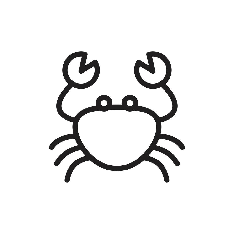 icono de vector de cangrejo. signo de cangrejo en el fondo. icono de cangrejo para web y aplicación