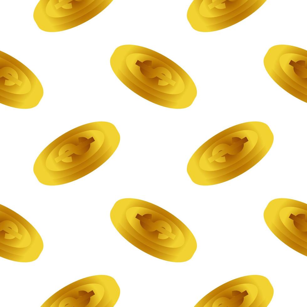 coin money seamless pattern with dollar sign vector