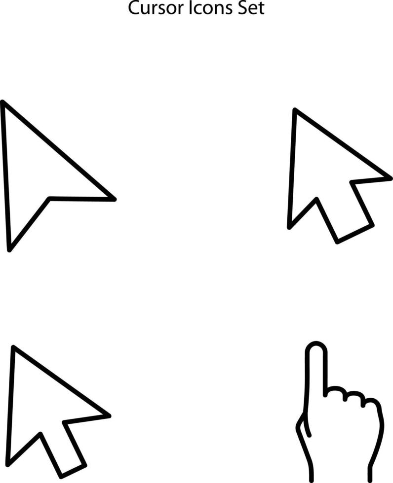 Cursor icons set isolated on white background. trendy design style for web site and mobile app. modern and simple symbol. vector