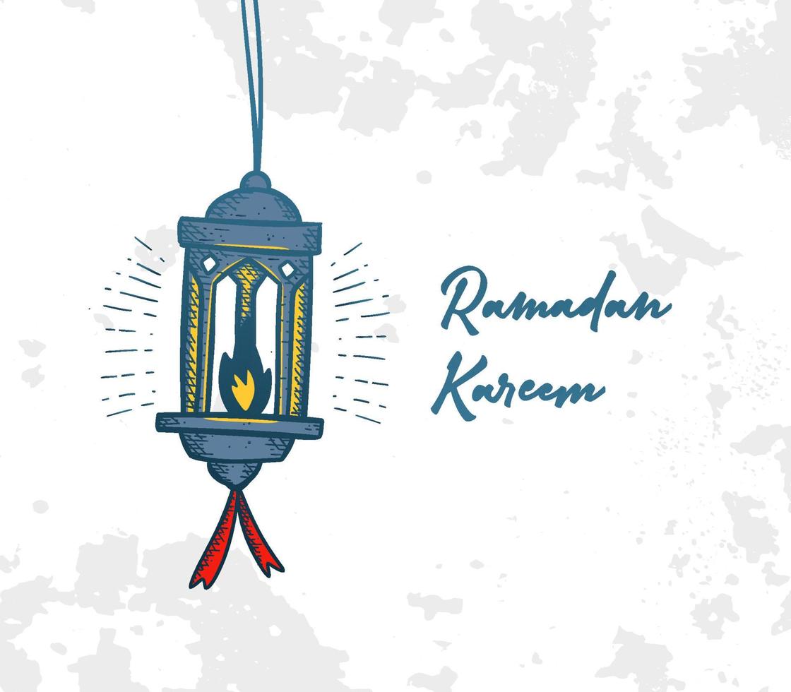 sketch hand drawn style of Ramadhan kareem mubarak lantern lamp illustration vector