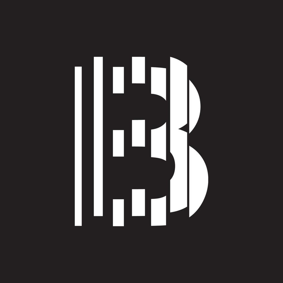 B abstract logo with slice effect design illustration vector