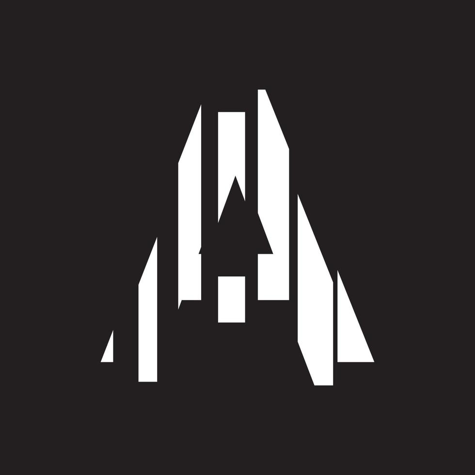 un logotipo abstracto con ilustración de diseño de efecto de corte vector