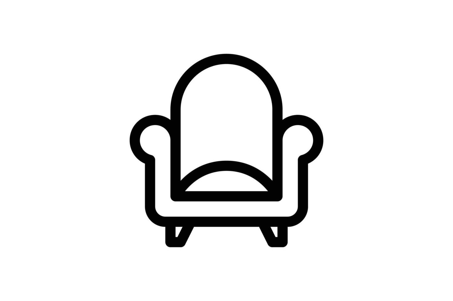 icono de sofá estilo de línea de muebles gratis vector