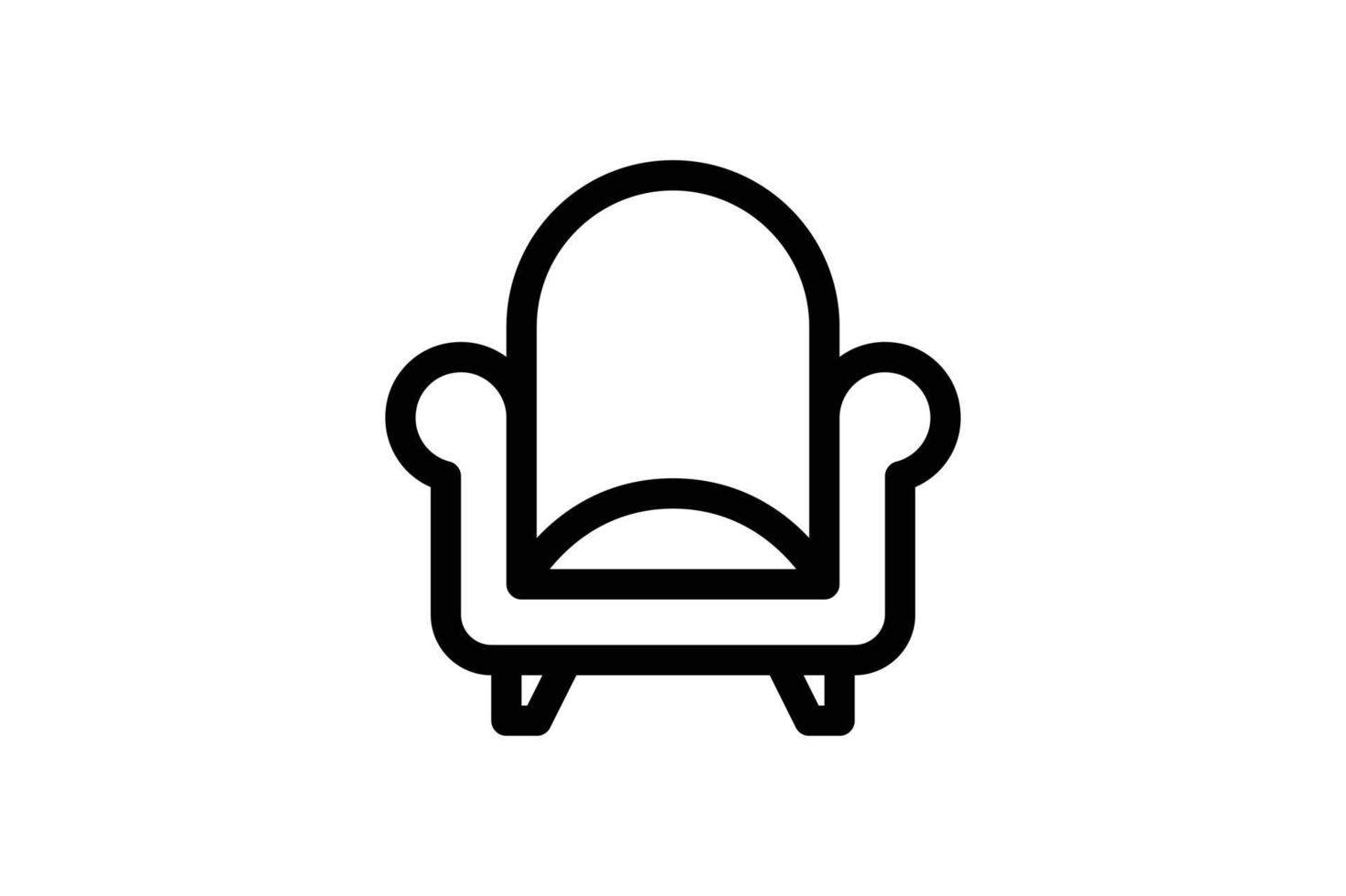 Sofa Icon Furniture Line Style Free vector