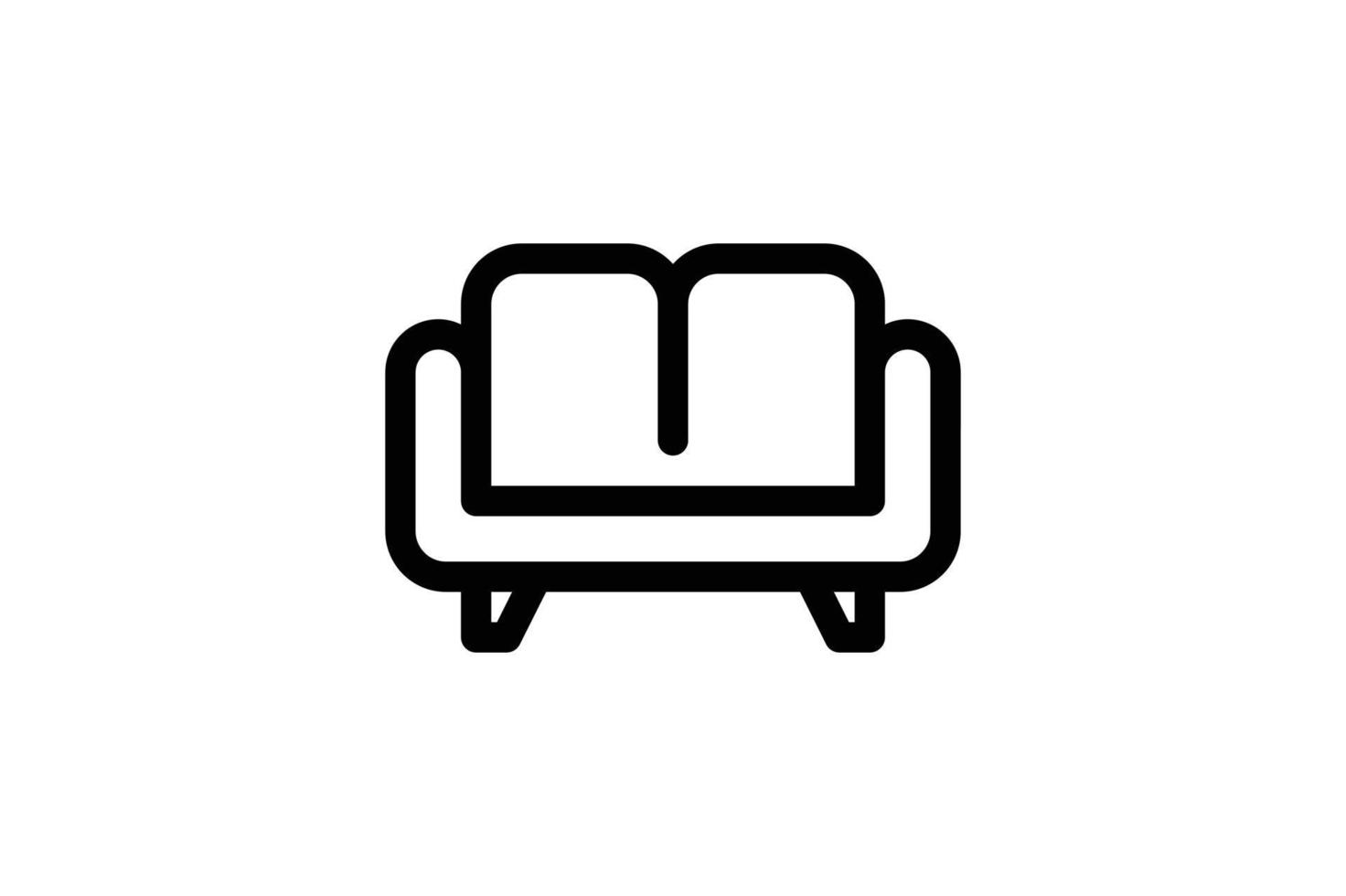 Sofa Icon Furniture Line Style Free vector