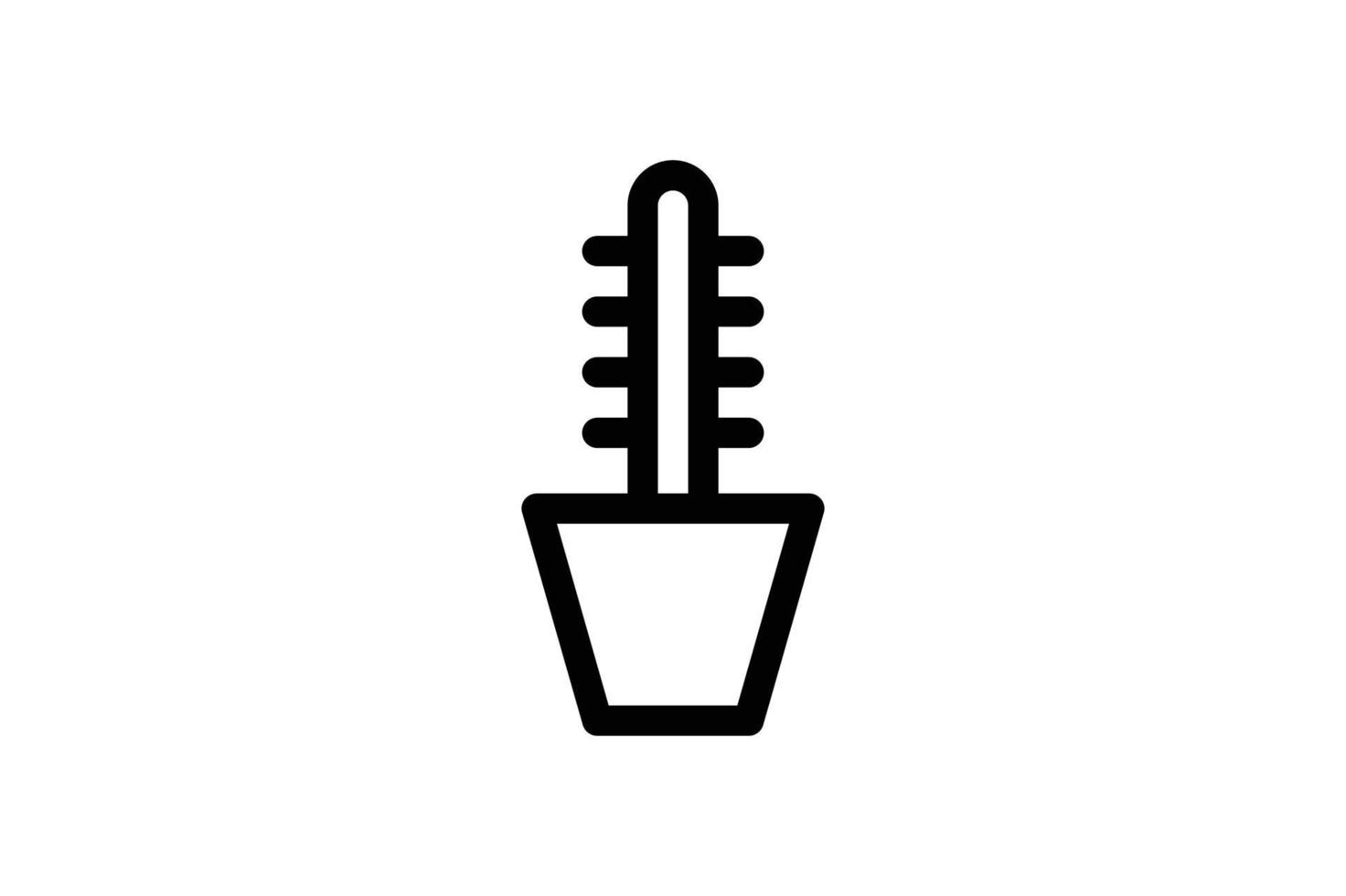 icono de cactus estilo de línea de planta gratis vector