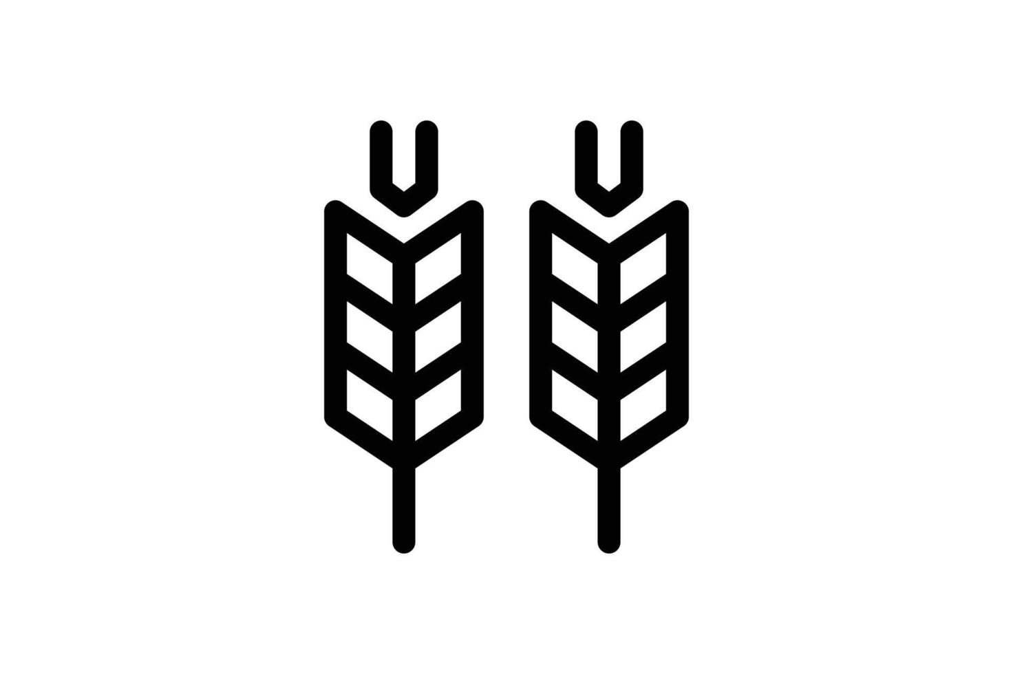 Rice Icon Agriculture Line Style Free vector
