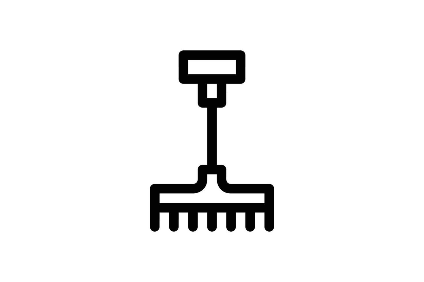 Rake Icon Agriculture Line Style Free vector