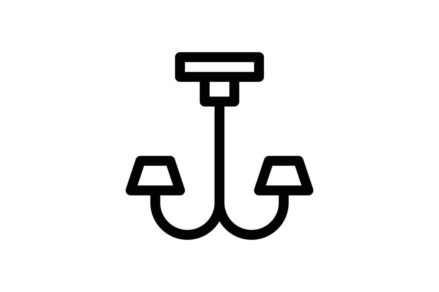 Chandelier Icon Household Line Style Free vector