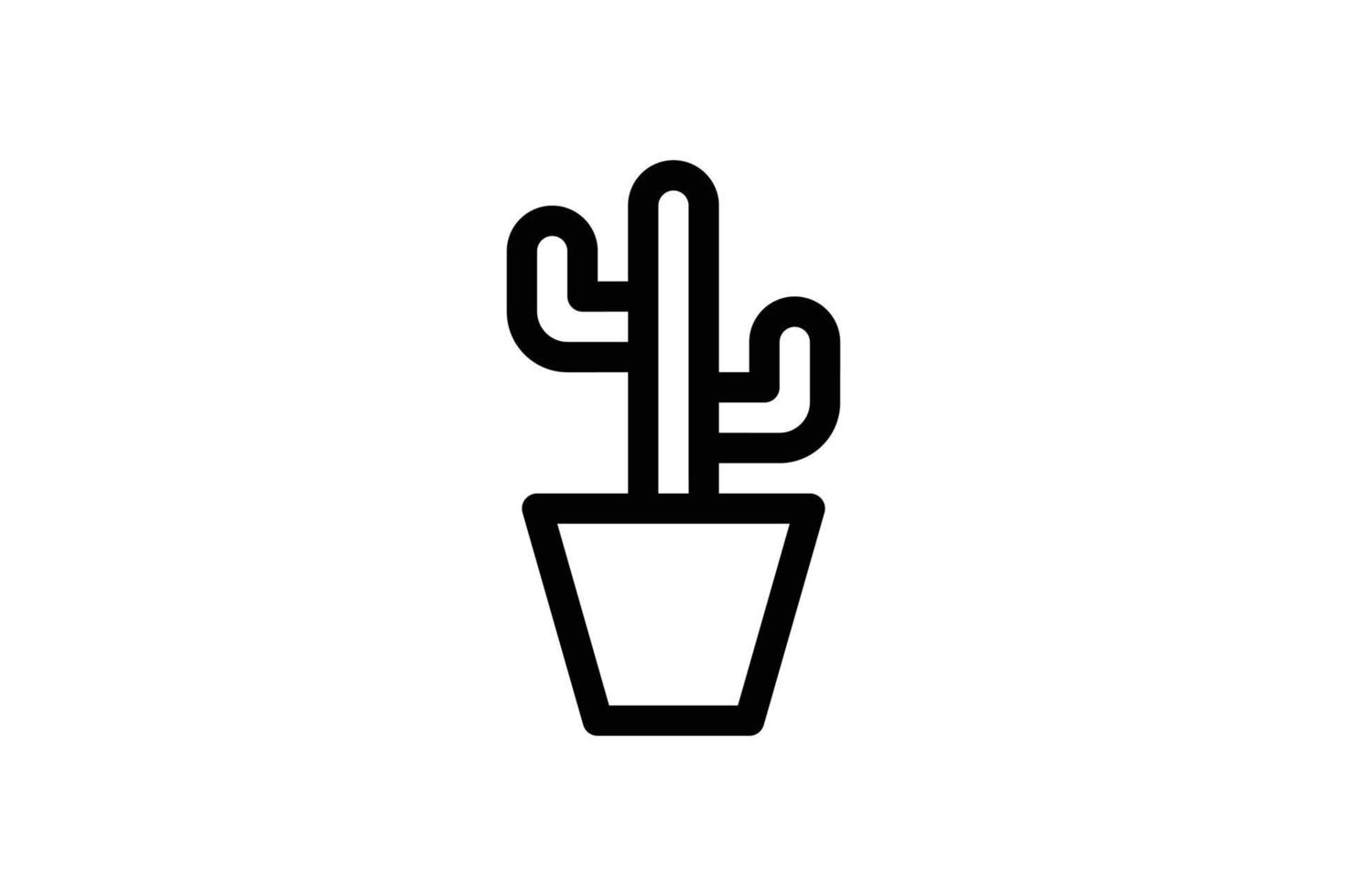icono de cactus estilo de línea de planta gratis vector