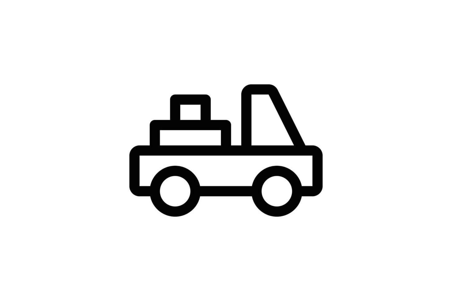 Mower Tractor Icon Agriculture Line Style Free vector