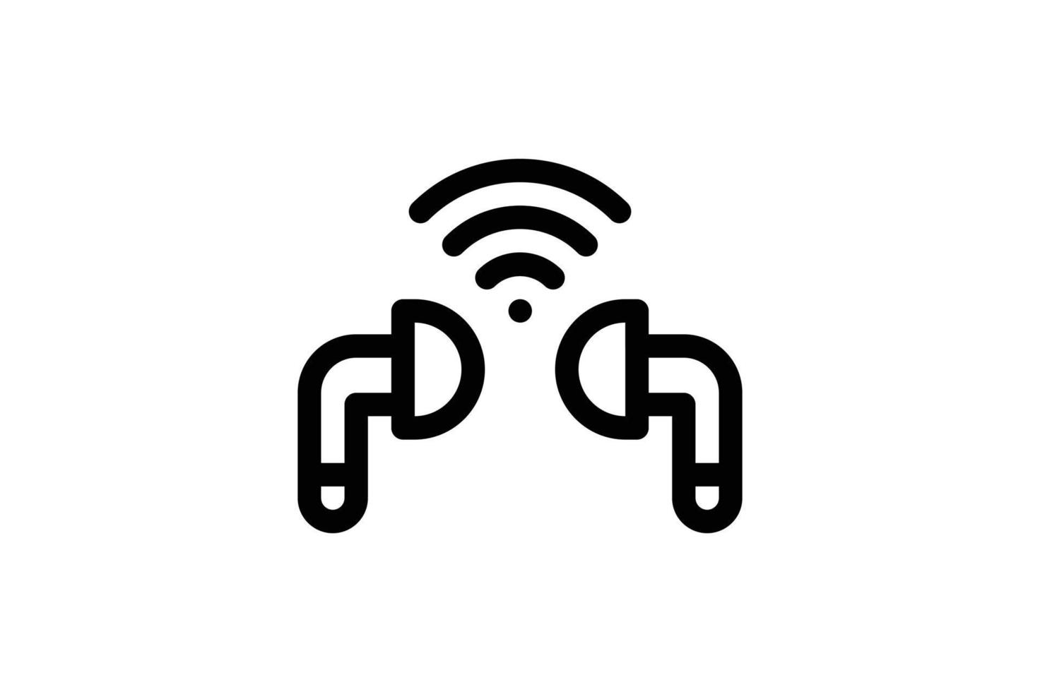 Wireless Earphone Icon Electronic Line Style Free vector