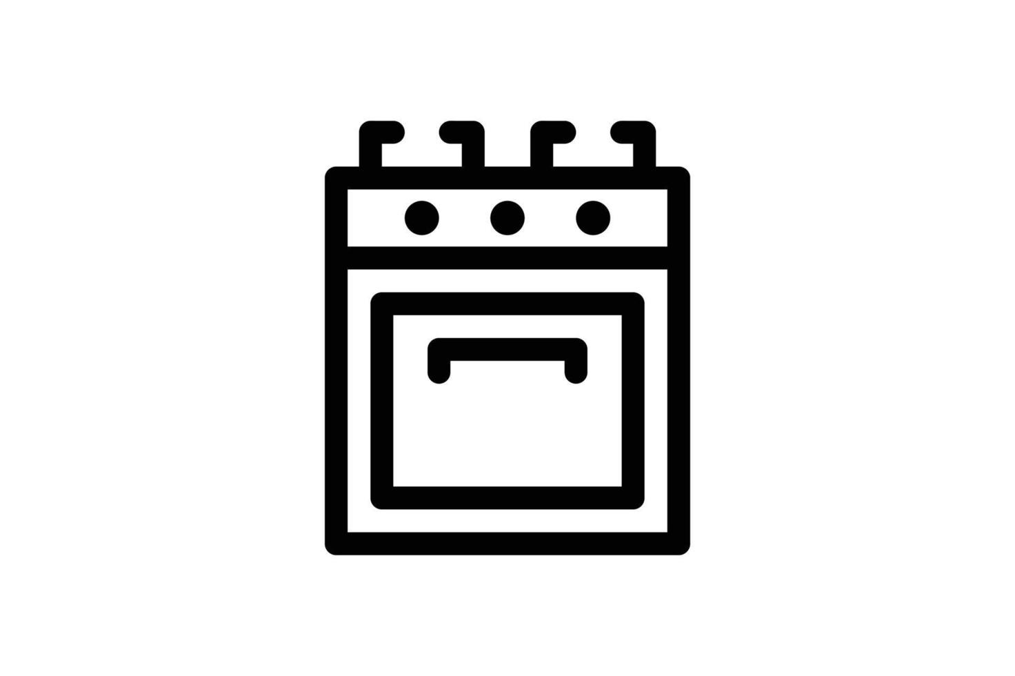 icono de estufa de horno estilo de línea de cocina gratis vector