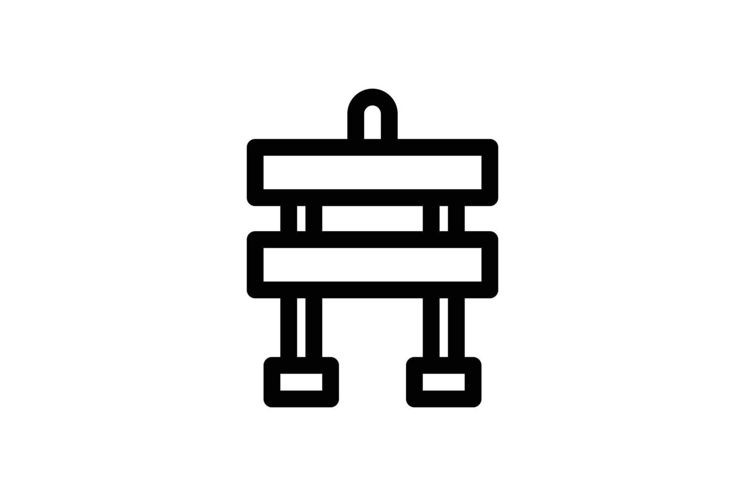Barricade Barrier Icon Traffic Line Style Free vector