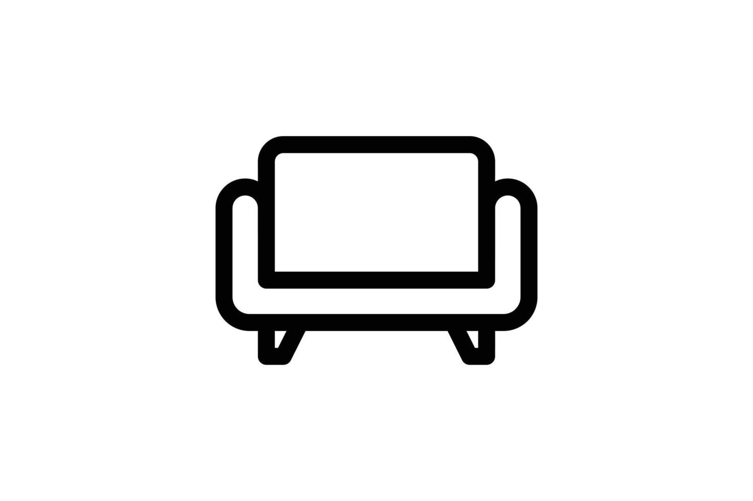 Sofa Icon Furniture Line Style Free vector