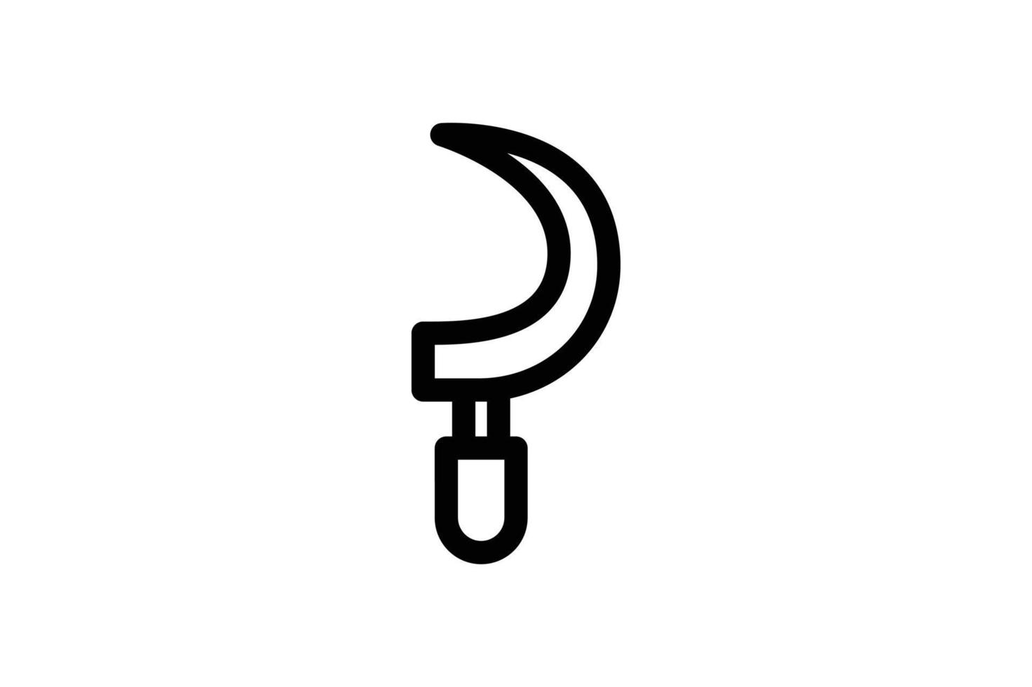 Sickle Icon Agriculture Line Style Free vector