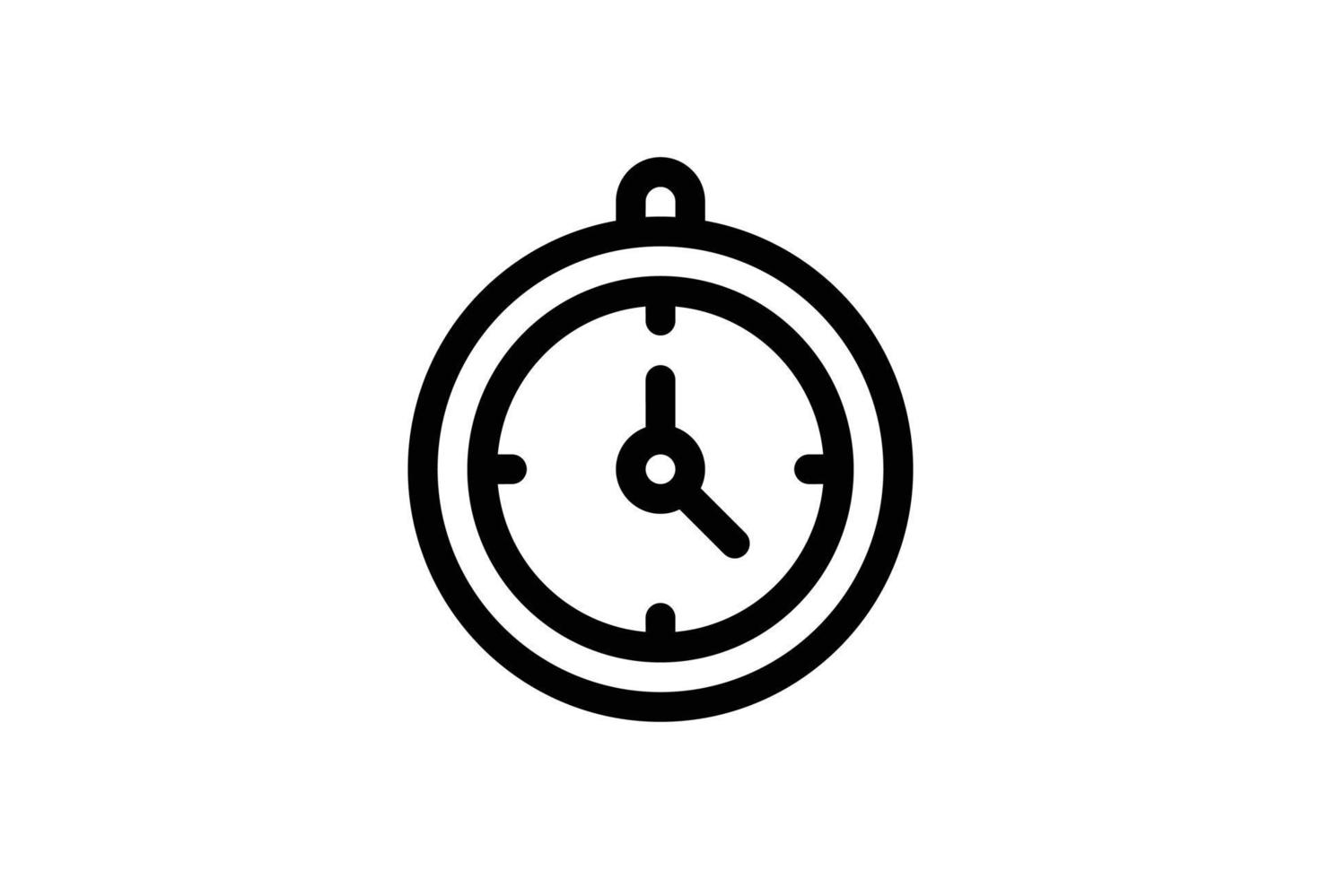 Wall Clock Icon Startup Line Style Free vector