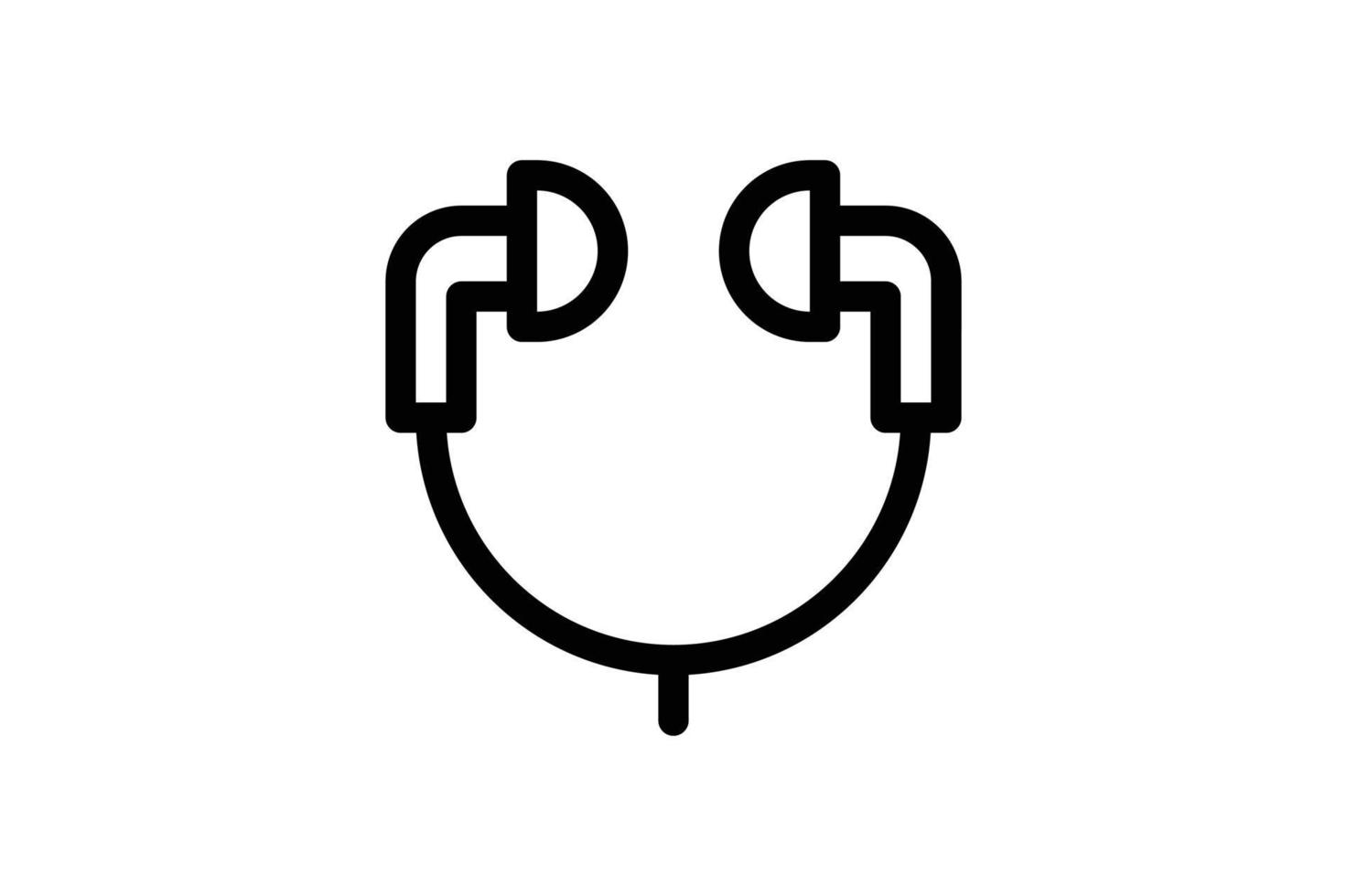 Earphone Icon Electronic Line Style Free vector