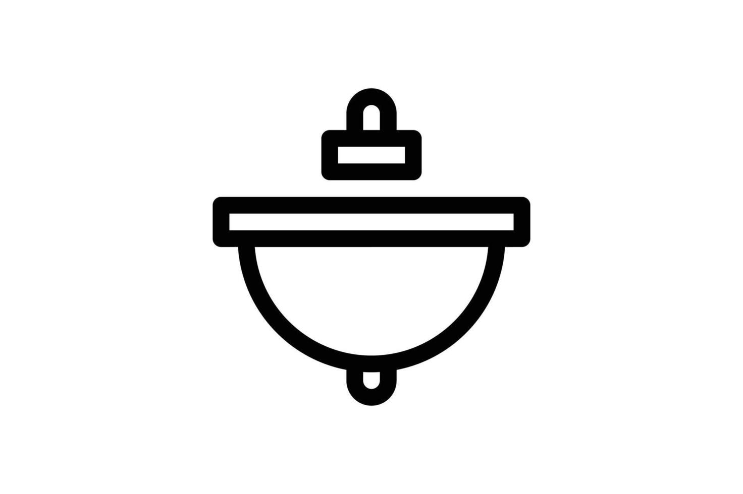 Sink Icon Bathroom Line Style Free vector